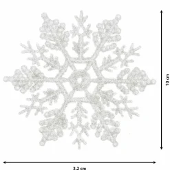 KAEMINGK Lot de 12 étoiles de Noël à suspendre (H10 cm) Morzine Blanc Hot