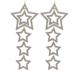 KAEMINGK Lot de 2 étoiles de Noël à suspendre (H7,50 cm) Cassiopéa Champagne Or Sale