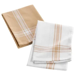 DOUCEUR D'INTERIEUR Lot de 2 torchons coton recyclé Cuisiline Beige Clearance