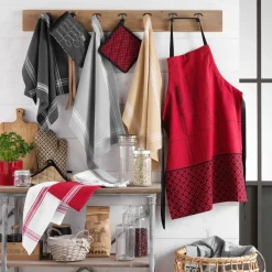 DOUCEUR D'INTERIEUR Lot de 2 torchons coton recyclé Cuisiline chiné Gris Outlet