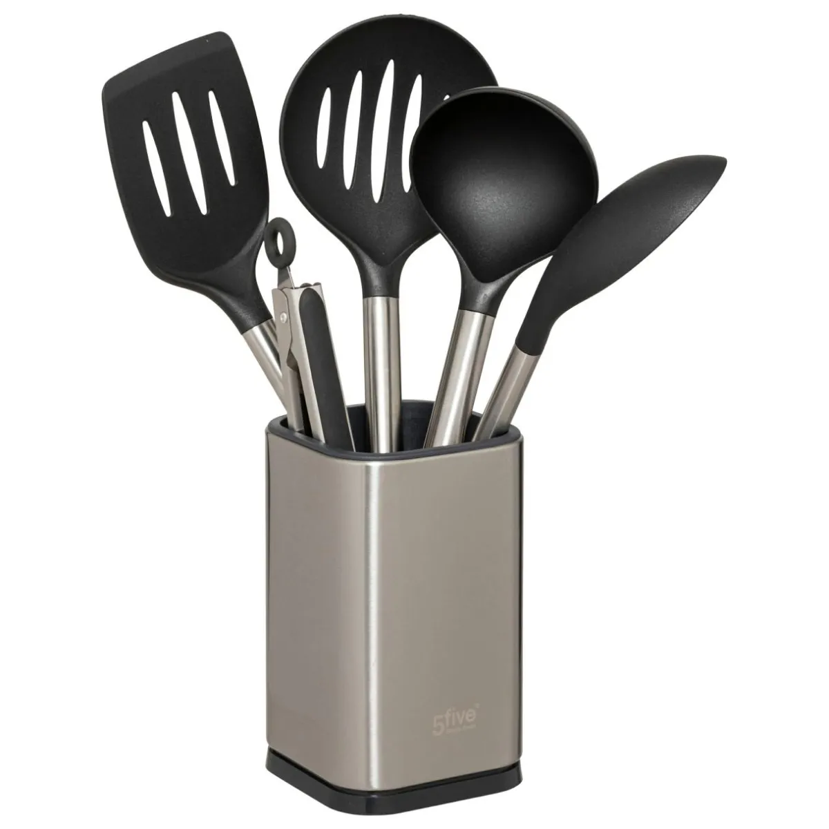 5 Five Simply Smart Lot de 5 ustensiles de cuisine avec pot InoxSet Gris Best