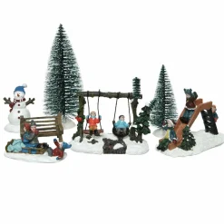 KAEMINGK Lot de figurines et accessoires Parc d'enfants pour village Clearance