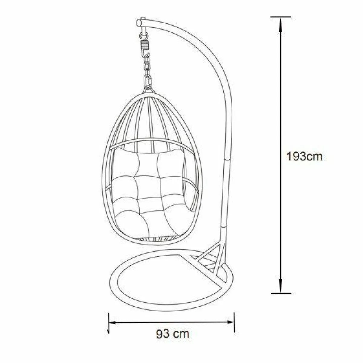MOBELLIA Loveuse suspendue en résine tressée Coral Naturel Best