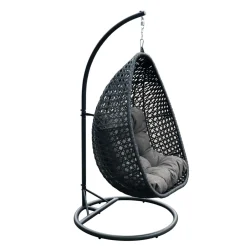MOBELLIA Loveuse suspendue en résine tressée Coral Gris Anthracite Clearance