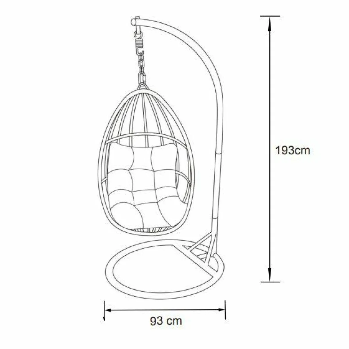 MOBELLIA Loveuse suspendue en résine tressée Coral Gris Anthracite Clearance