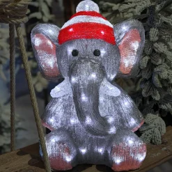 EMINZA Éléphant lumineux 70 LED (H46 cm) Lulu Blanc froid