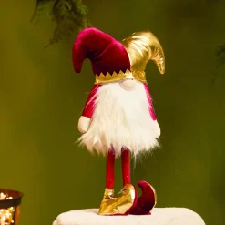 KAEMINGK Lutin de Noël debout (H39 cm) Arlequin et doré Bordeaux Clearance