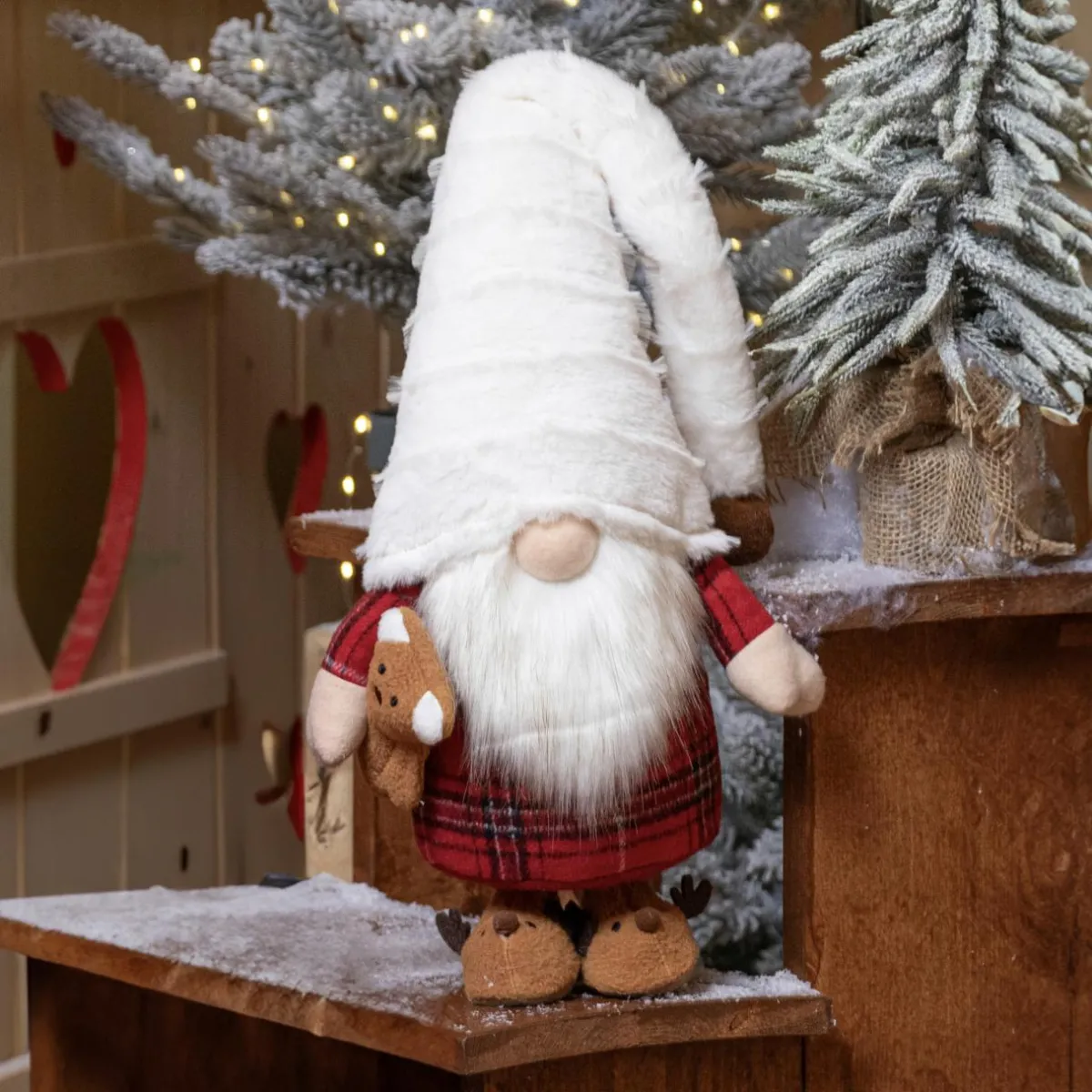 KAEMINGK Lutin de Noël (H65 cm) Gluk Dormeur en pyjama bonnet Blanc Clearance