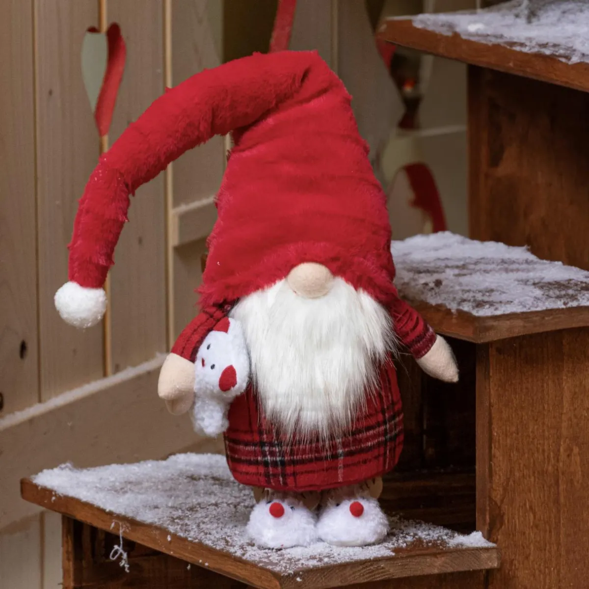 KAEMINGK Lutin de Noël (H65 cm) Tilki Dormeur en pyjama bonnet Rouge Outlet