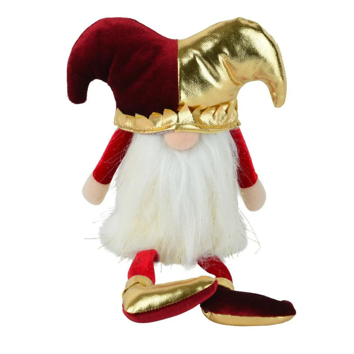 KAEMINGK Lutin de Noël jambes souples (H39 cm) Arlequin et doré Bordeaux Online