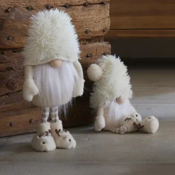 KAEMINGK Lutin de Noël jambes souples (H48 cm) Gaston mignon crème Blanc Best