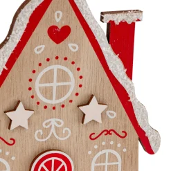 JJA Maison à suspendre en bois (H15 cm) Petit biscuit Rouge Discount