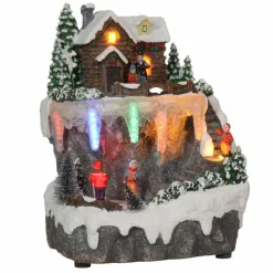 KAEMINGK Maison de village illuminée à piles chalet d'alpage Multicolore Best