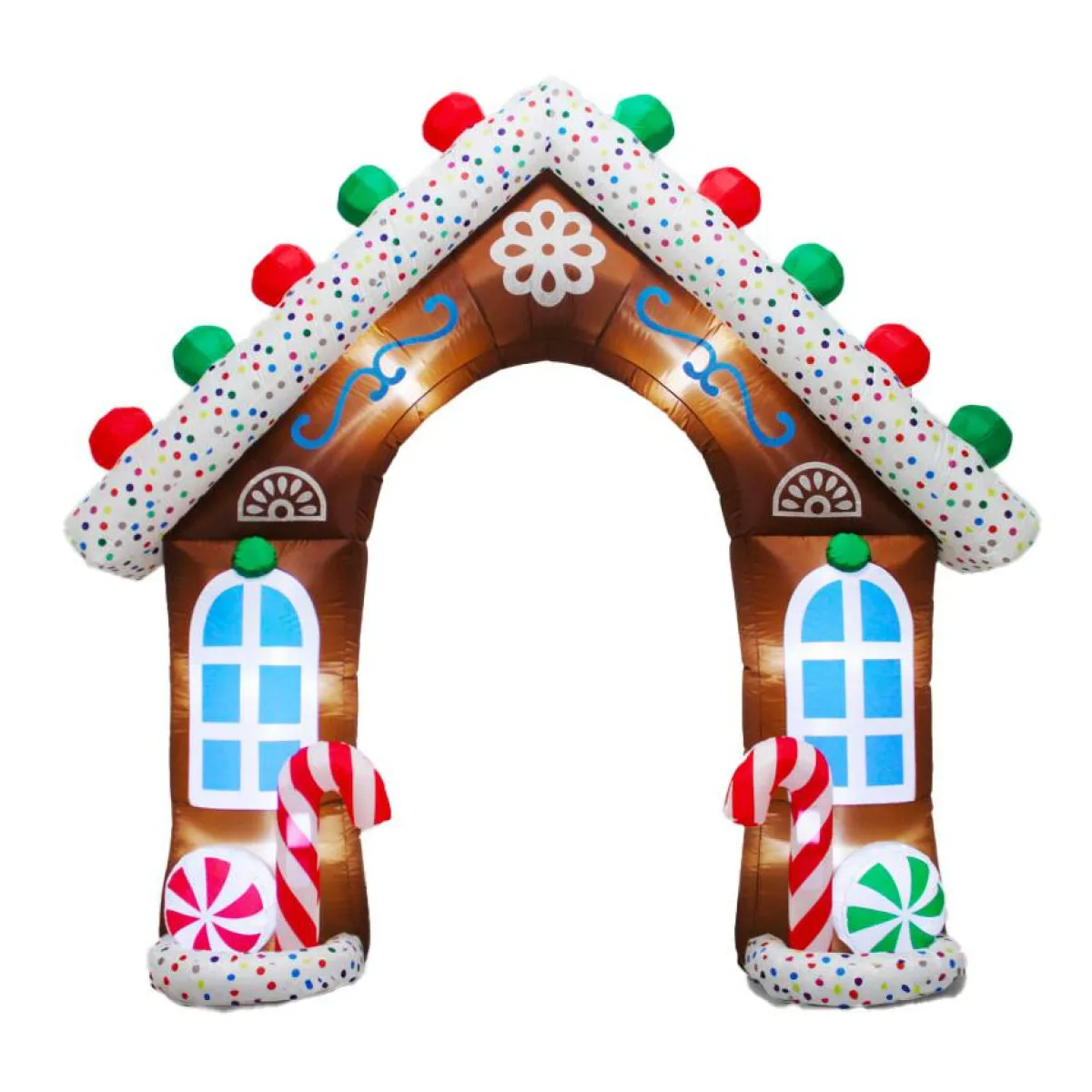 KOOPMAN Maison pain d'épice gonflable et lumineuse (H270 cm) Le Chalet des Douceurs Multicolore Hot