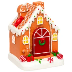 JJA Maisonnette lumineuse, musicale et animée à piles (H16 cm) Joyeux Pain d'épices Multicolore Hot