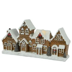 KAEMINGK Maisons décoratives lumineuse à piles (H12 cm) Village délice Blanc chaud Marron Online