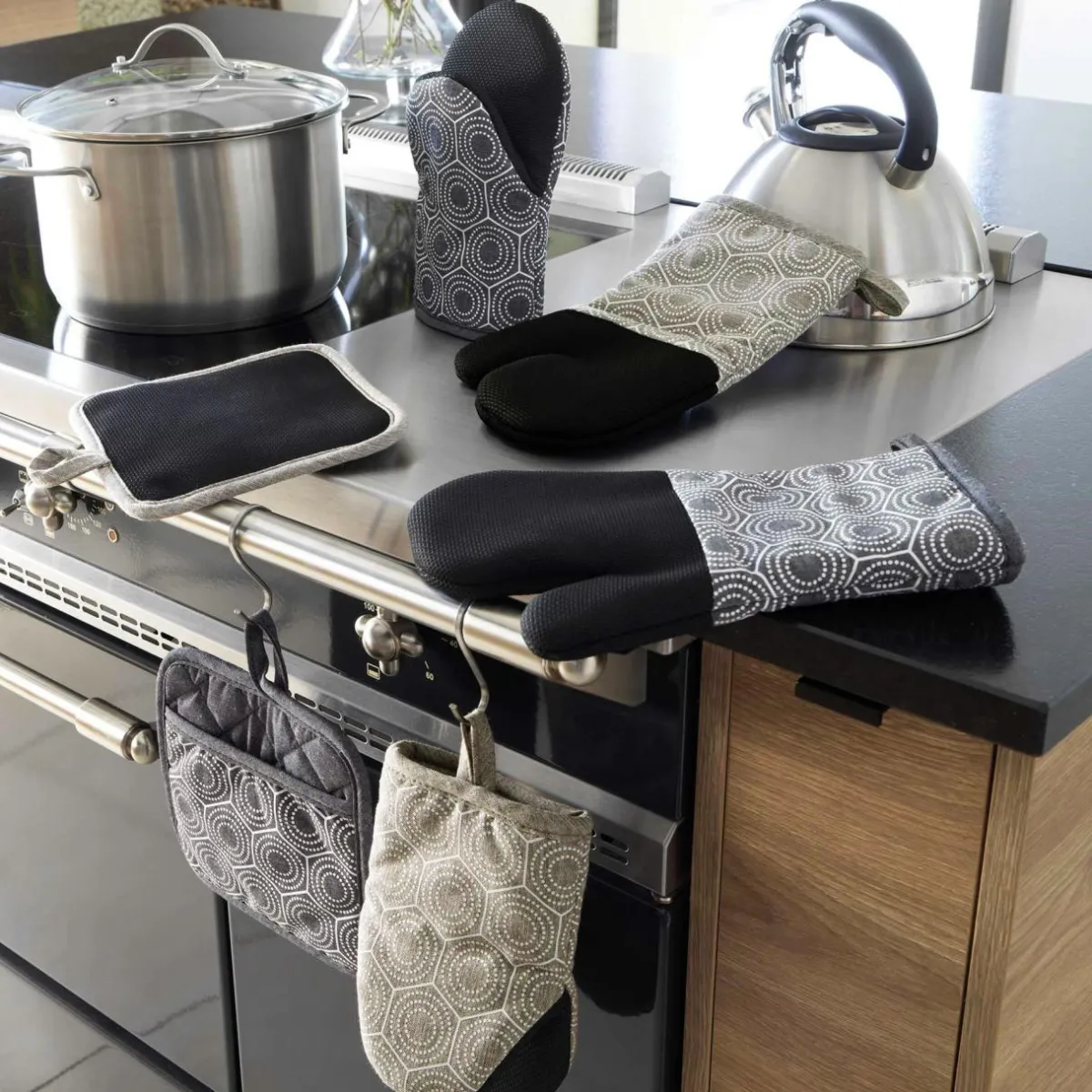 douceur d'intu017drieur Manique avec poche coton (18,5 x 18,5 cm) Alveis Gris Anthracite Hot