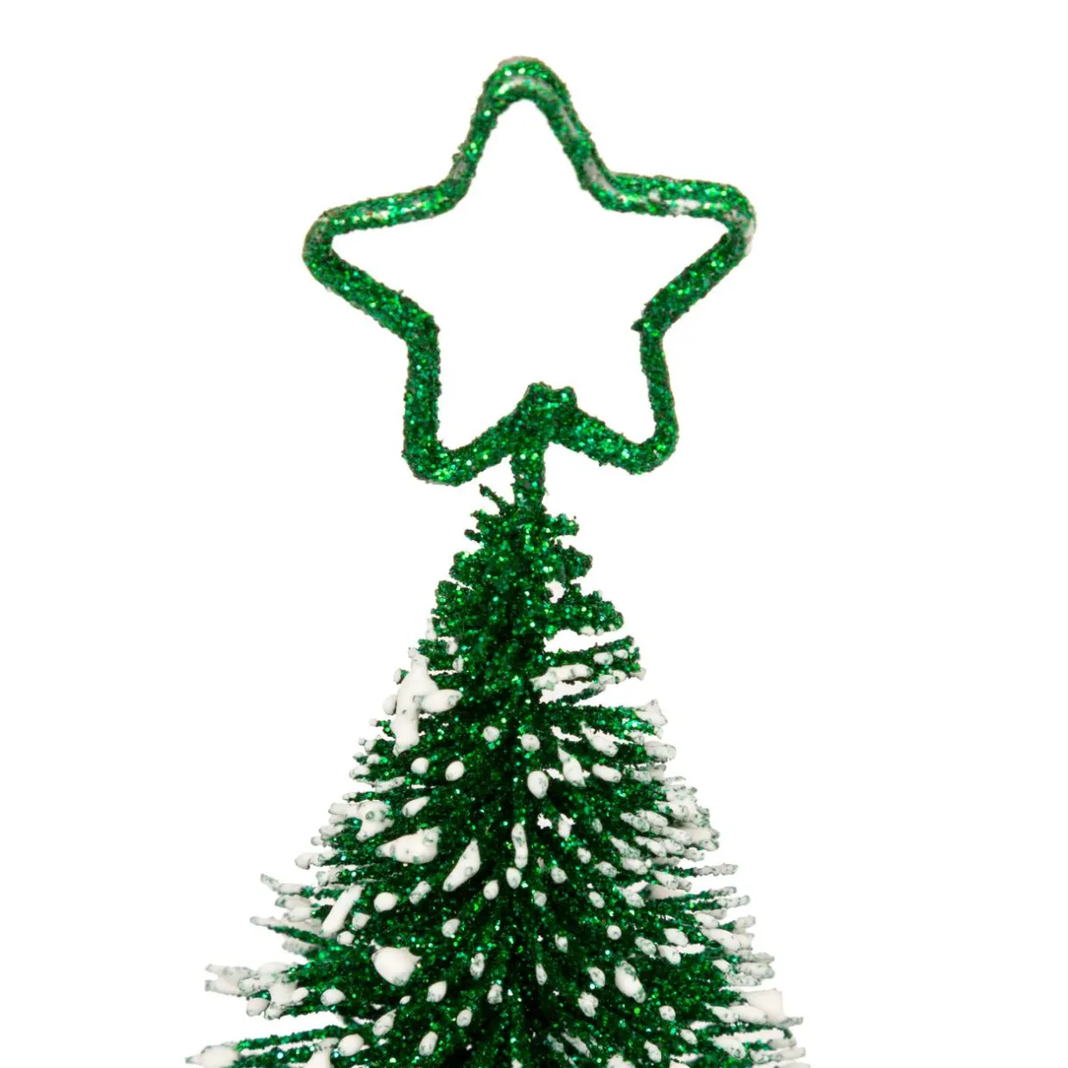 JJA Marque place en métal (H10 cm) Sapin enneigé Vert Hot