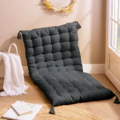 EMINZA Matelas de sol coton (120 x 60 cm) Pixel Gris Anthracite Best