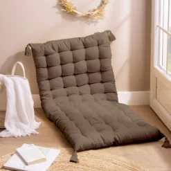 EMINZA Matelas de sol coton (120 x 60 cm) Pixel Taupe Outlet