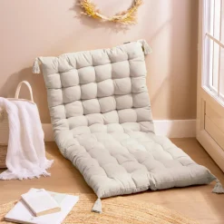 EMINZA Matelas de sol coton (120 x 60 cm) Pixel Beige Hot