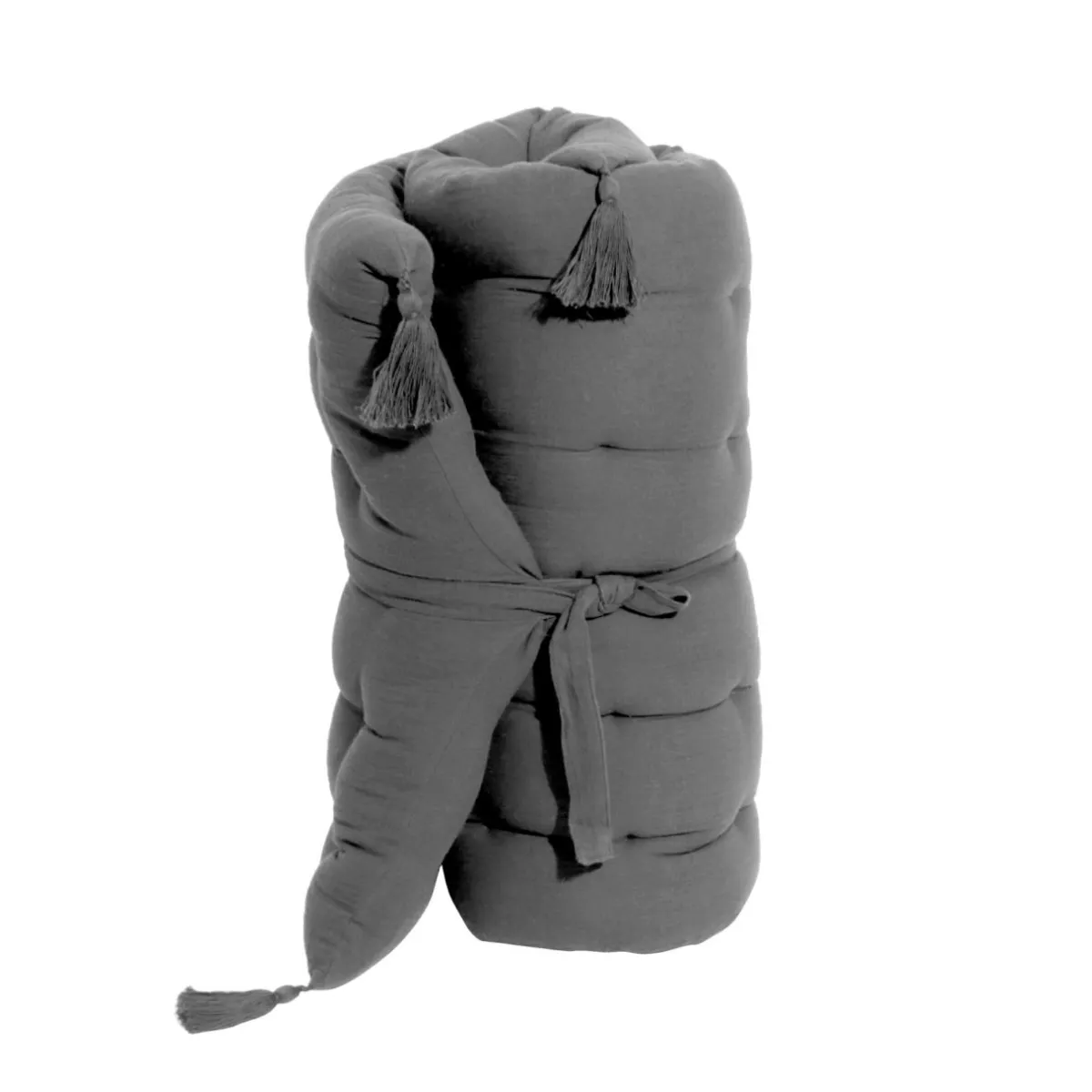 EMINZA Matelas de sol gaze de coton (60 x 120 cm) Gaïa Gris granit Gris foncé Outlet