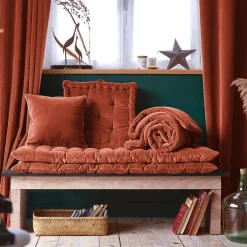 EMINZA Matelas de sol velours de coton (60 x 120 cm) Victor Terracotta Hot