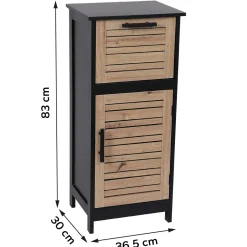 TENDANCE Meuble bas de salle de bain (37 x H83 cm) Bergen Noir