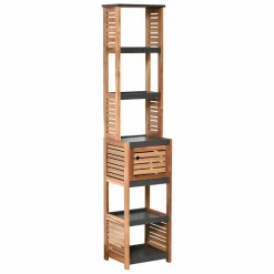 TENDANCE Meuble colonne salle de bain (38 x H170 cm) Elément Acacia Bois Hot