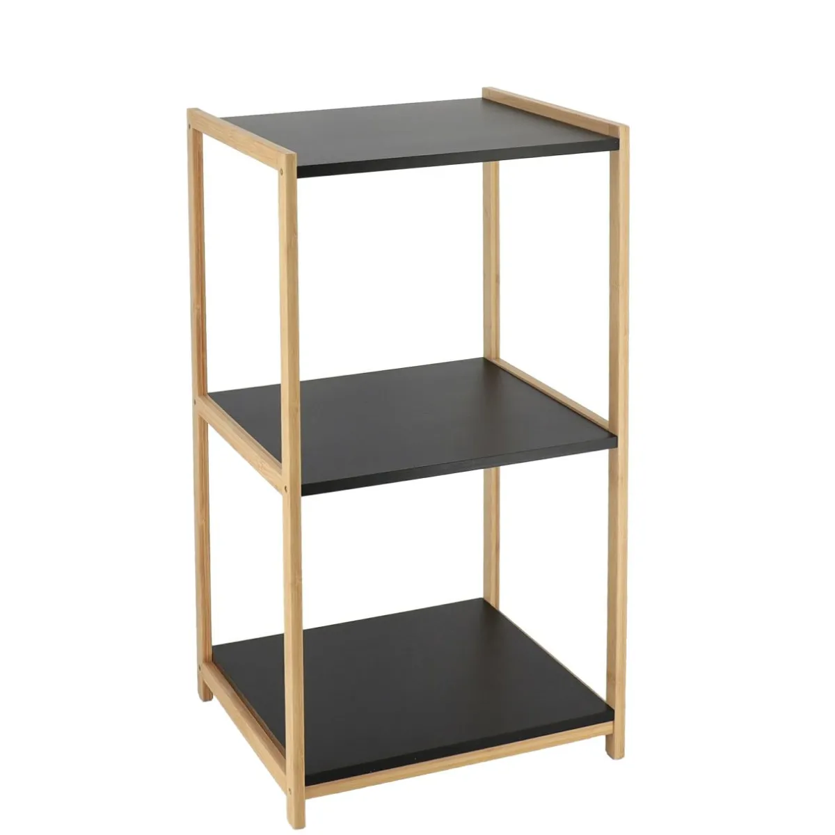 TENDANCE Meuble de rangement bambou 3 étagères (35 x H68 cm) Harmonie Noir Hot