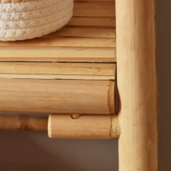 EMINZA Meuble de rangement pliable en bambou 3 étagères (56 x H90 cm) Hanoï Naturel