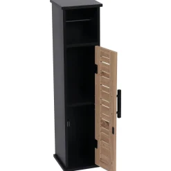 TENDANCE Meuble dérouleur papier toilette avec réserve (H75 cm) Bergen Noir Hot