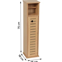 TENDANCE Meuble dérouleur papier toilette avec réserve (H75 cm) Trinidad Naturel