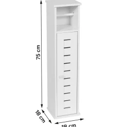 TENDANCE Meuble dérouleur papier toilette avec réserve (H75 cm) Santorin Blanc Discount