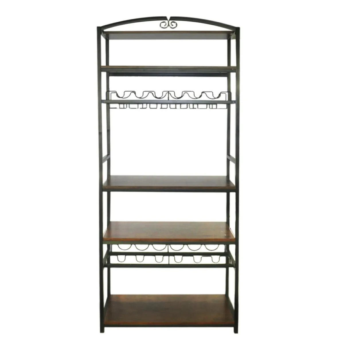 EMINZA Meuble range-bouteilles industriel 12 emplacements et porte-verres (H180 cm) Pablo Marron Online
