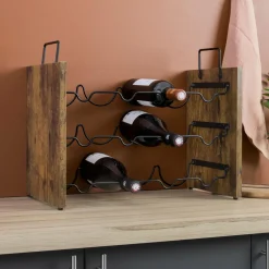 EMINZA Meuble range-bouteilles industriel 12 emplacements (H40 cm) Lucas Noir