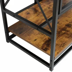 EMINZA Meuble range-bouteilles industriel 12 emplacements et porte-verres (H86 cm) Louis Marron Outlet