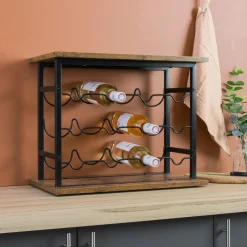 EMINZA Meuble range-bouteilles industriel 12 emplacements (H40 cm) Auguste Noir Outlet