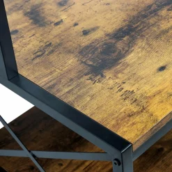 EMINZA Meuble range-bouteilles industriel 10 emplacements et porte-verres (H178 cm) Léon Marron Outlet