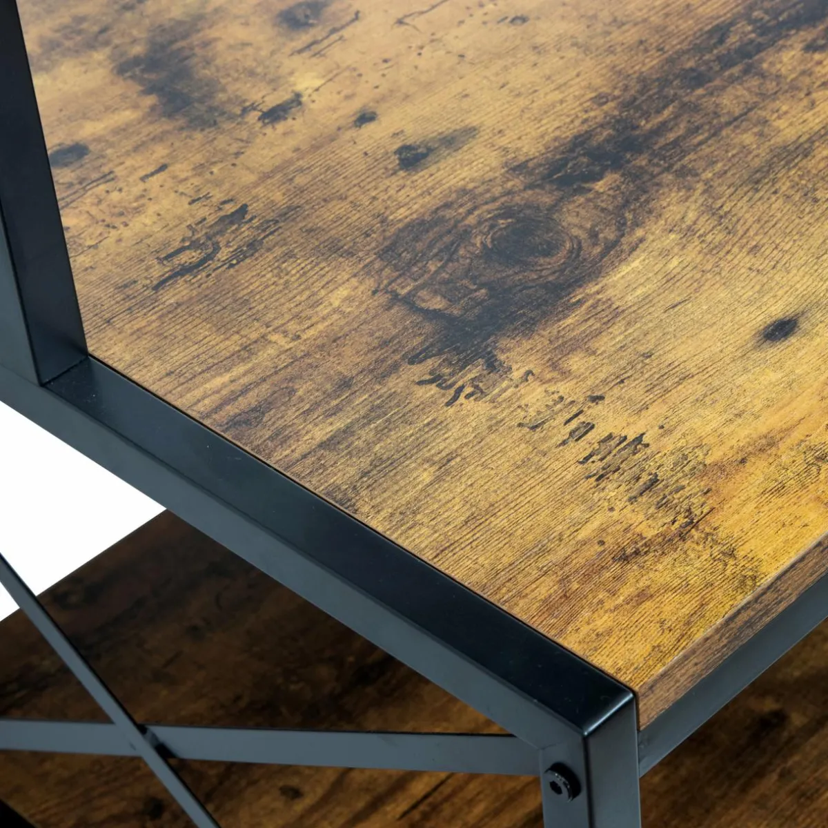 EMINZA Meuble range-bouteilles industriel 10 emplacements et porte-verres (H178 cm) Léon Marron Outlet