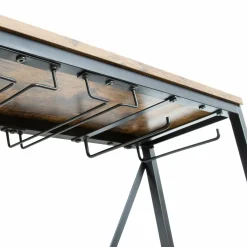 EMINZA Meuble range-bouteilles industriel 10 emplacements et porte-verres (H178 cm) Léon Marron Outlet
