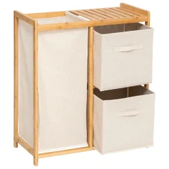 5 Five Simply Smart Meuble rangement 2 paniers et panier à linge (82 x H78,5 cm) Tidy Box Ecru New
