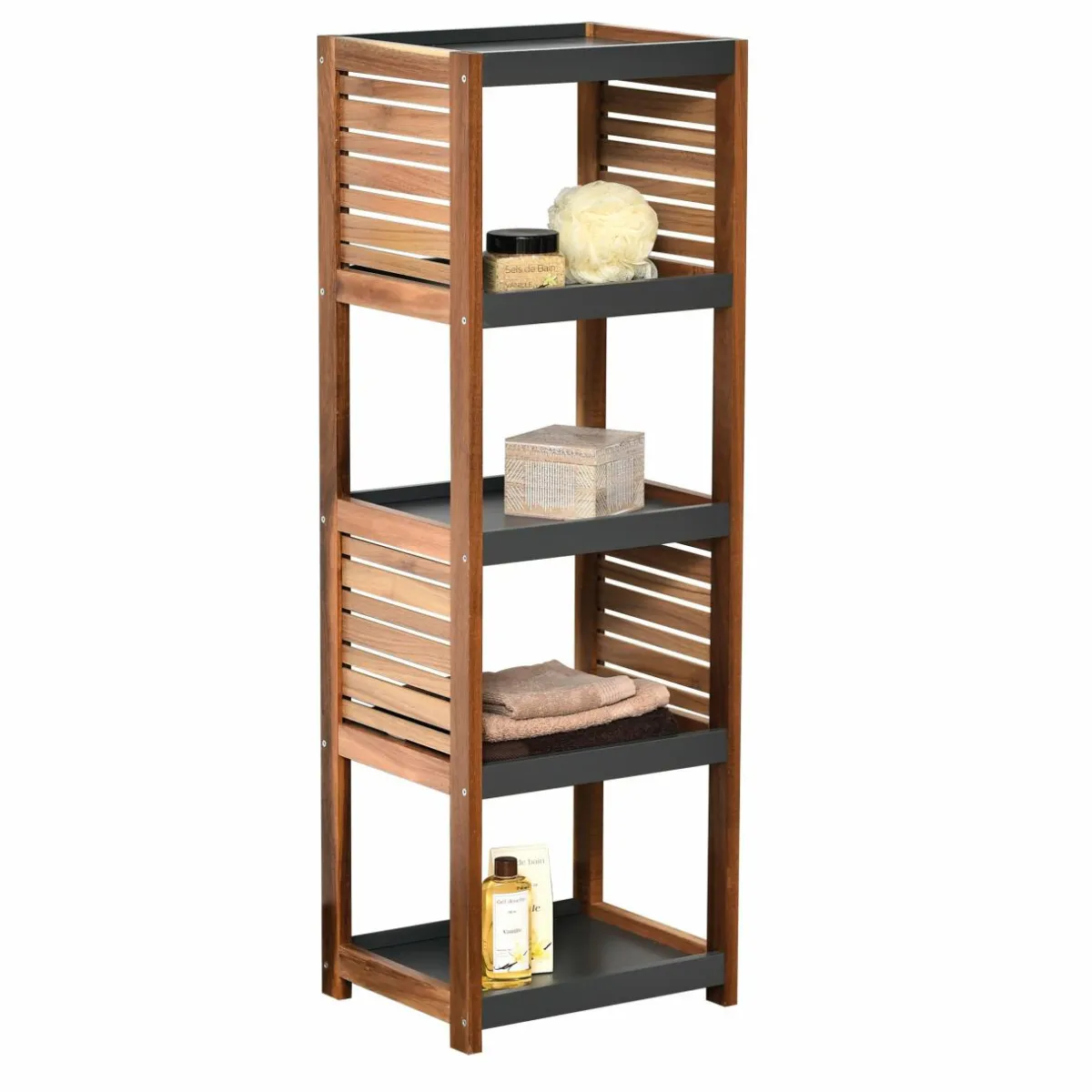 TENDANCE Meuble rangement 5 étagères (36 x H108 cm) Elément Acacia Bois Discount