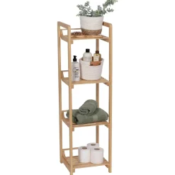 TENDANCE Meuble rangement bambou 4 étagères (30 x H104 cm) Harmonie Naturel New