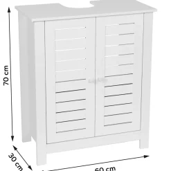 TENDANCE Meuble sous lavabo (60 x H70 cm) Santorin Blanc Outlet