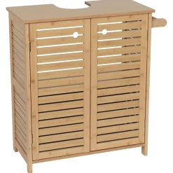 TENDANCE Meuble sous lavabo avec porte-serviette (67 x H70 cm) Trinidad Naturel