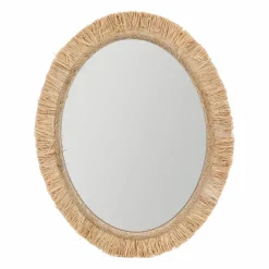 OSTARIA Miroir mural en fibres les (H50 cm) Ovale Bohème Beige Naturel Online