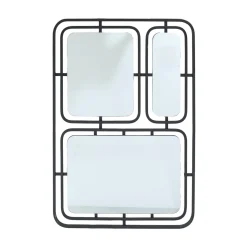 EMINZA Miroir mural en métal (H80 cm) Reflet Métallique Noir Hot