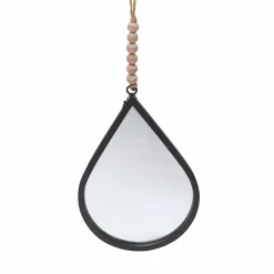 EMINZA Miroir mural en métal (H37 cm) Goutte d'eau Noir Discount