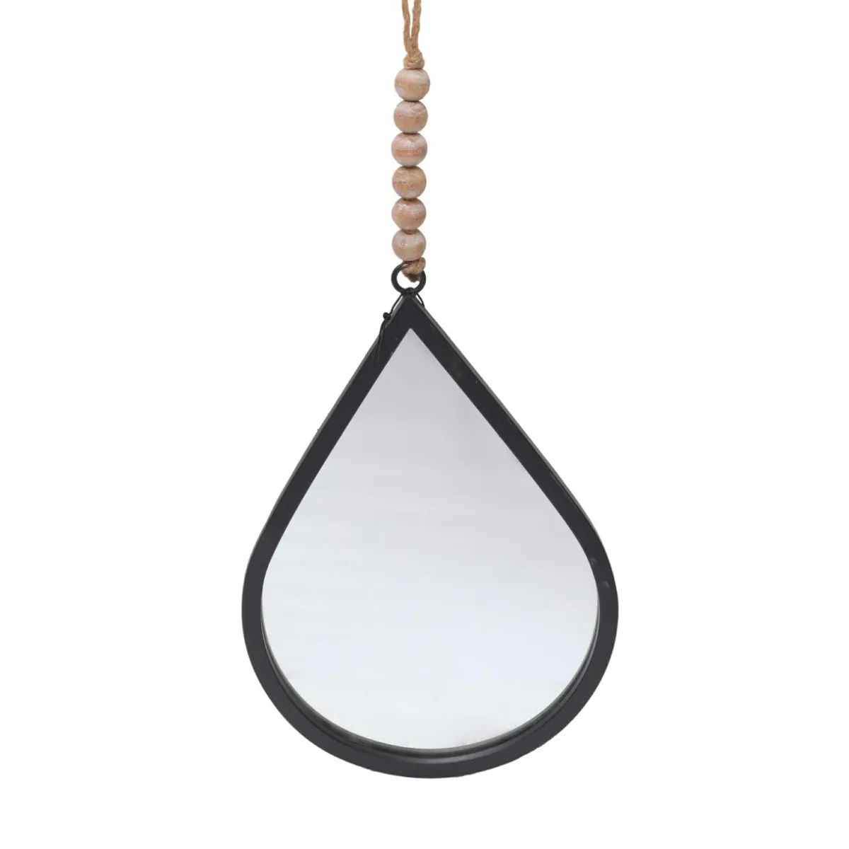 EMINZA Miroir mural en métal (H37 cm) Goutte d'eau Noir Discount